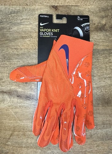NIKE VAPOR KNIT 4.0 NCAA CLEMSON TIGERS RECEIVER FOOTBALL GLOVES SIZE XL