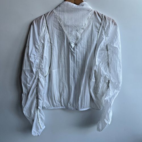 Chaqueta cortavientos FP Movement para mujer mediana Free People empacable blanca acanalada - Imagen 2 de 14