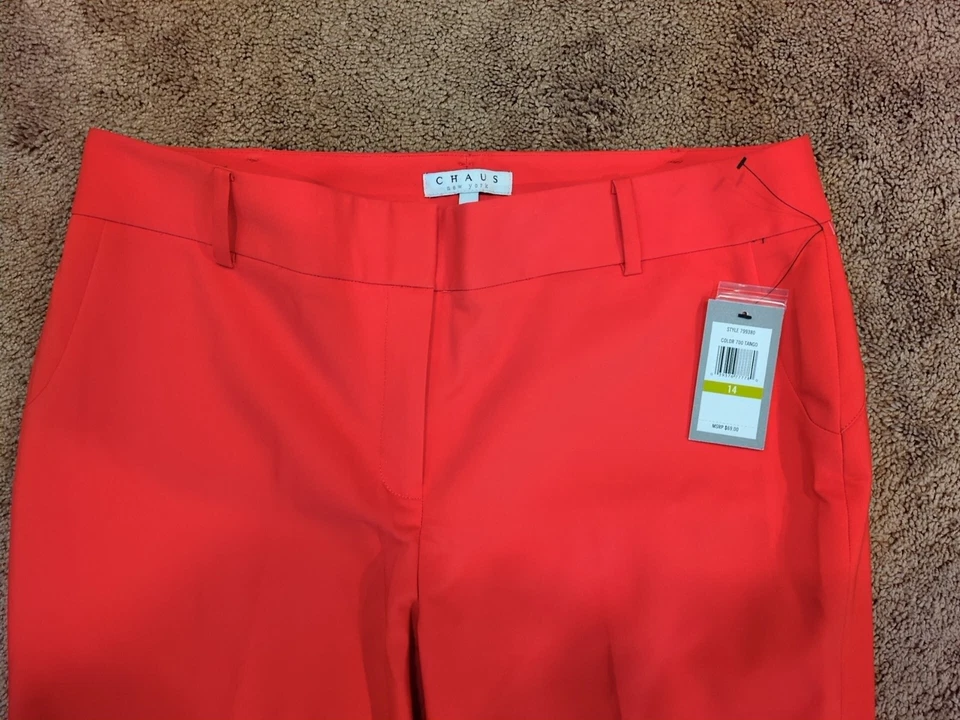 Josephine Chaus Mujer’s Vestido Pantalón Talla 14 Rojo Naranja Foto 4 de 4