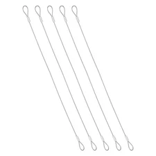 1mmD x 12"L Travel Security Cable, 5PCS Luggage Cable with Loop Ends, Silver