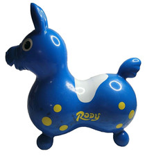 Vintage 1984 Ledraplastic Rody Bounce Horse Blue Inflatable Made In Italy