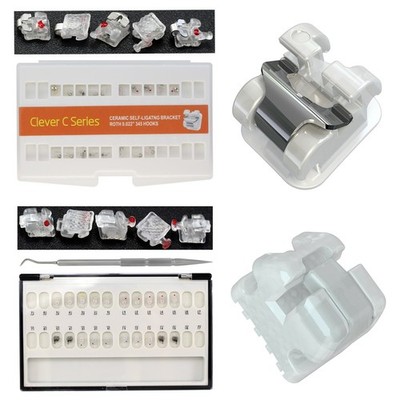 Dental Orthodontic Self Ligating Brackets Braces Ceramic Roth MBT 022 345 Ormco