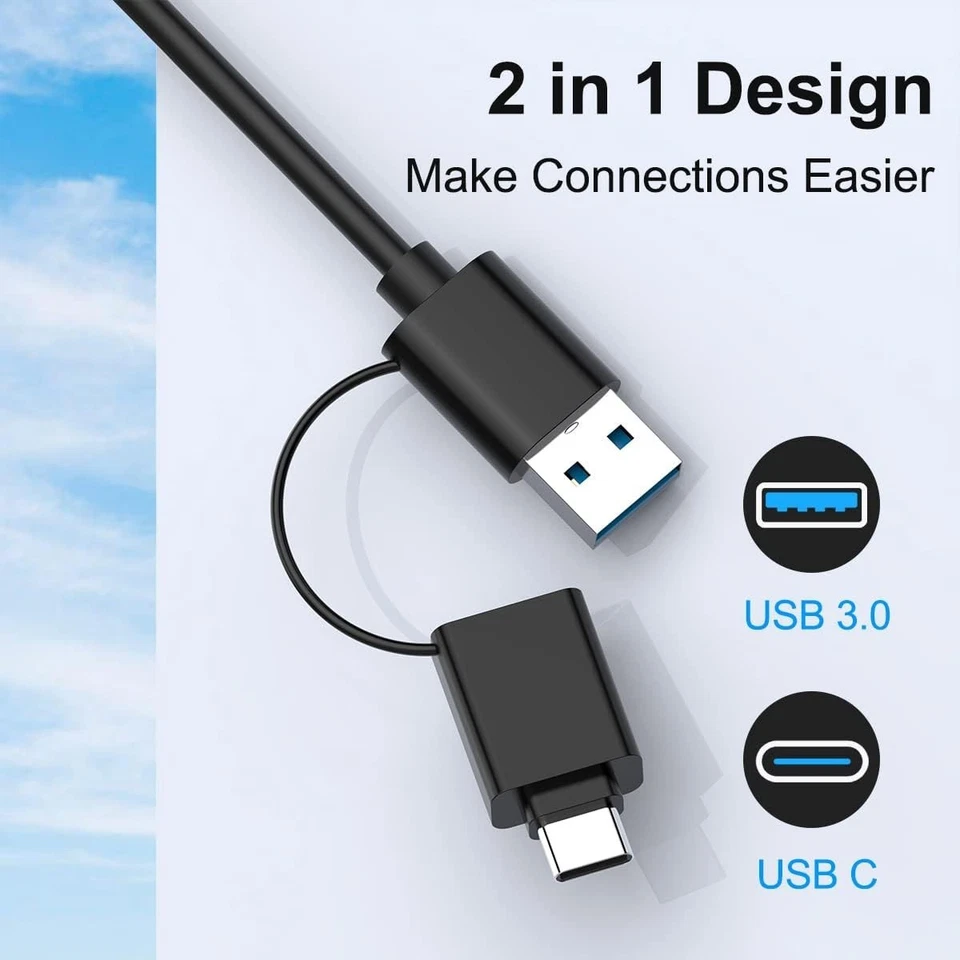 USB 3.0 USB C Memory Card Reader 7 in 1 High Speed Adapter for Micro SD TF CF XD - Image 3 of 4