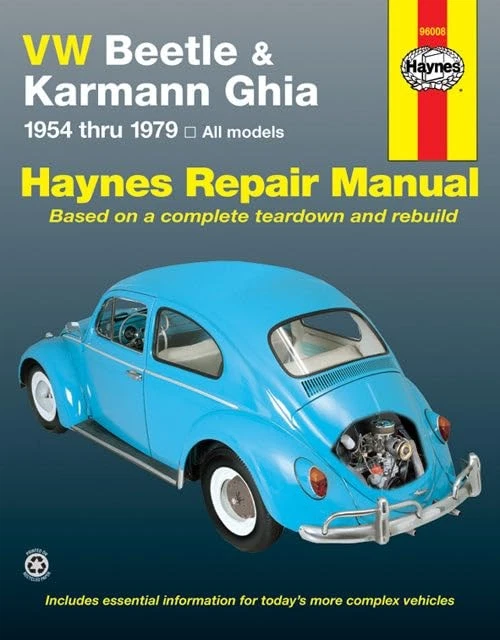 Manual de taller de reparación Haynes VW Beetle & Karmann Ghia 1954-79 Volkswagen "Nuevo" Foto 3 de 3