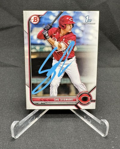 Sal Stewart Autograph Signed 2022 1st Bowman #BD-122 Cincinnati Reds Prospect