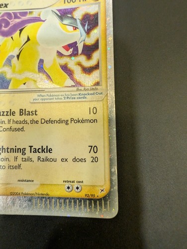 Pokémon Card Raikou Ex 92/95 EX Magma vs Team Aqua ENG Rare Holo Good - Foto 3 di 6