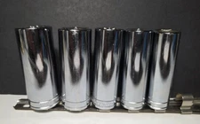 Blackhawk by Proto 5 piece Lot Chrome Deep Socket Rachet 1/2 Drive