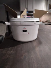 Staub Cast Iron 5-qt Deep Round Cocotte, Made in France White, Cocotte Haute,24