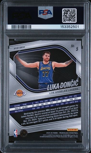 LUKA DONCIC 2024 PANINI PRIZM BLACK SILVER PSA 10 view 2