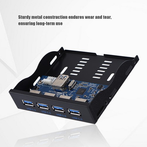 USB3.0 Floppy Front Panel 3.5'' Floppy Bay 19 Pin To 4 Interface USB3.0 HUB NEW - Foto 4 di 7