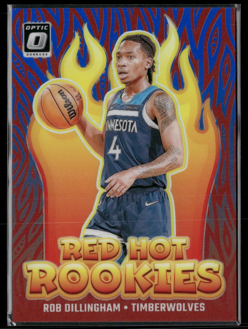 2024-25 Donruss Optic #7 Rob Dillingham Red Hot Rookies Blue #/49