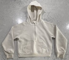 GAP Kids Half Zip Hoodie Youth Girls XXL 14-16 Ivory Fleece Hooded Sweatshirt