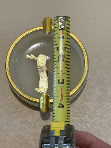 Vintage Italian Opaline Glass Ashtray with Gilded Rim Made In Italy - Picture 7 of 10
