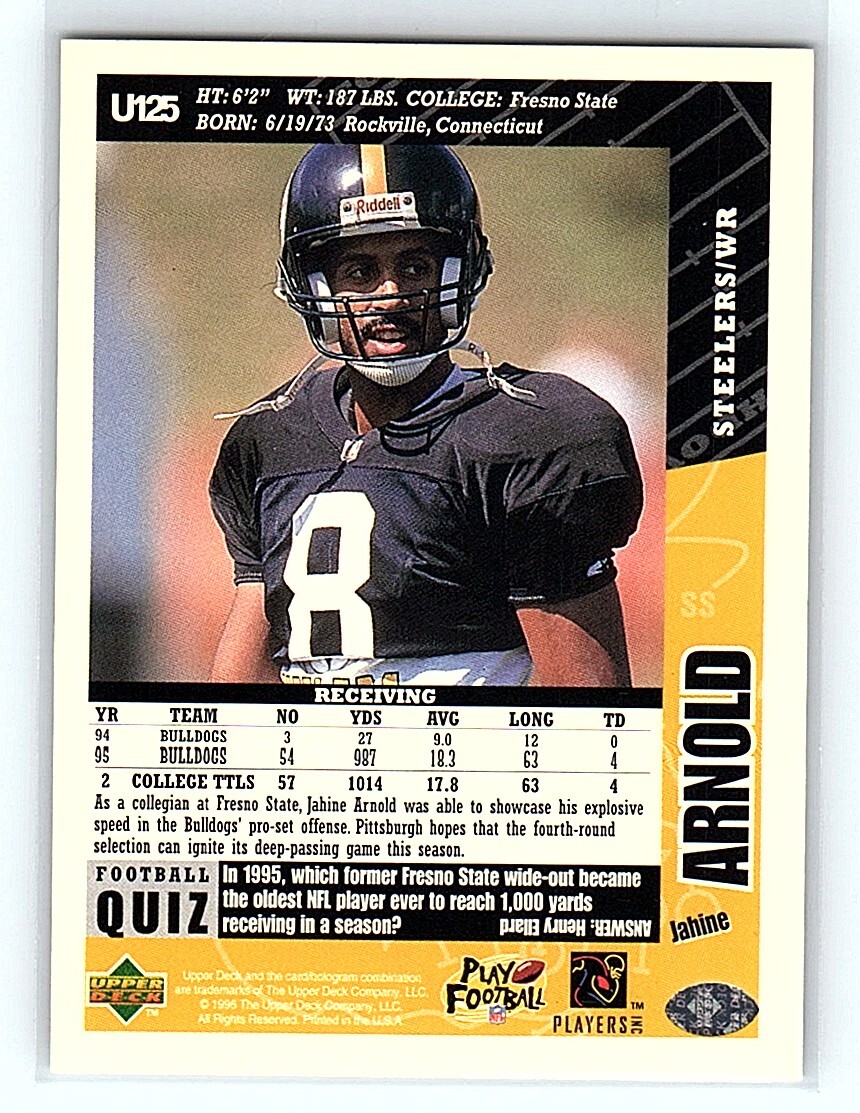 1996 Upper Deck Collector's Choice Jahine Arnold Pittsburgh