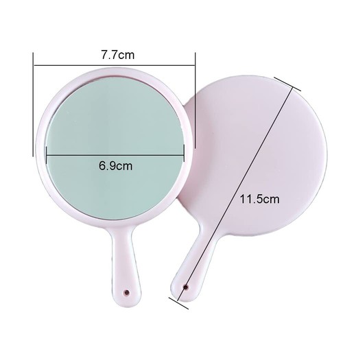 3 PCS Small Hand Mirror Set Round Handheld Cosmetic Mirror for Travel Pink - Picture 3 of 4