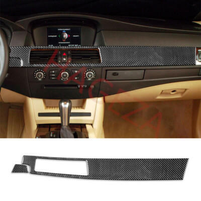 For BMW 5 Series E60 E61 2004-2007 Co-pilot Dashboard Panel Cover Carbon Fiber×2