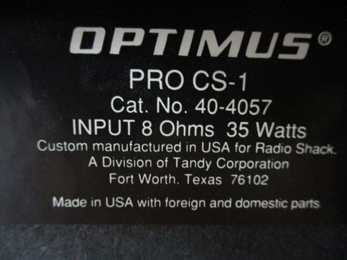 Optimus Pro CS-1 Surround Sound Center Speaker Cat. No. 40-4057 35 Watts 8 Ohms - Picture 4 of 7
