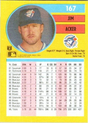 1991 Fleer Baseball - Pick Choose Your Cards #1-200 - Picture 335 of 401