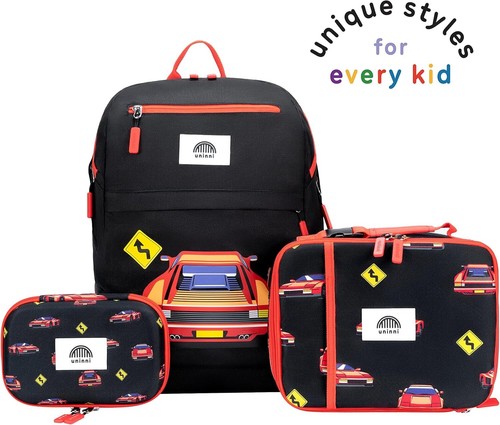16'' Kids Backpack Set with Insulated Lunch Bag, and Pencil Case Race Car - Picture 3 of 9