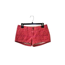 American Eagle Pink Orange Tribal Vintage y2k Chino Shorts Size 2 Low Rise