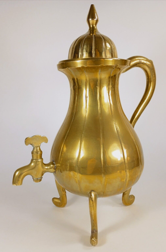 Vintage traditionelle niederländische Teekanne aus massivem Messing, Samowar. Große amerikanische Importe. - Bild 3 von 15