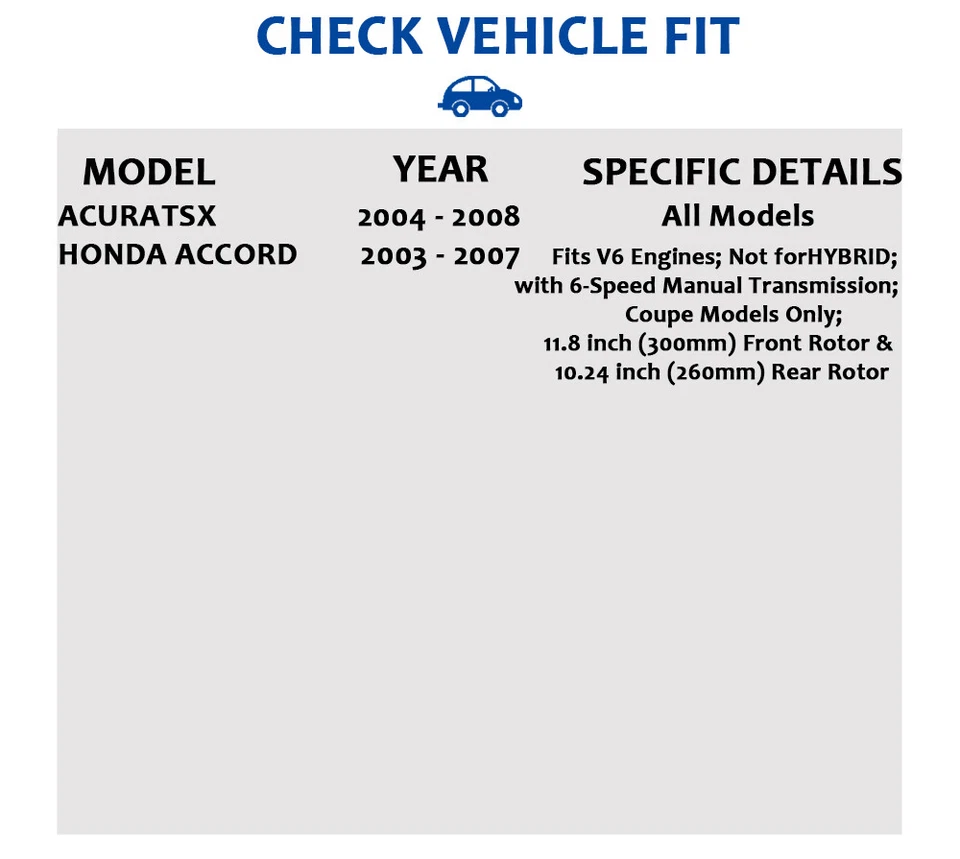 Juego de pastillas de rotores de freno delanteros y traseros aptos para Acura TSX 2004-2008 frenos perforados Foto 2 de 4