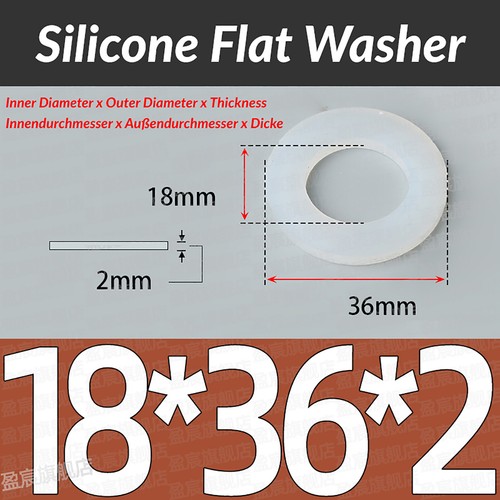 Silicone Plain Flat Washer O Rings Sealing Gaskets Ring Food Grade Thickn1mm-5mm - Picture 205 of 235
