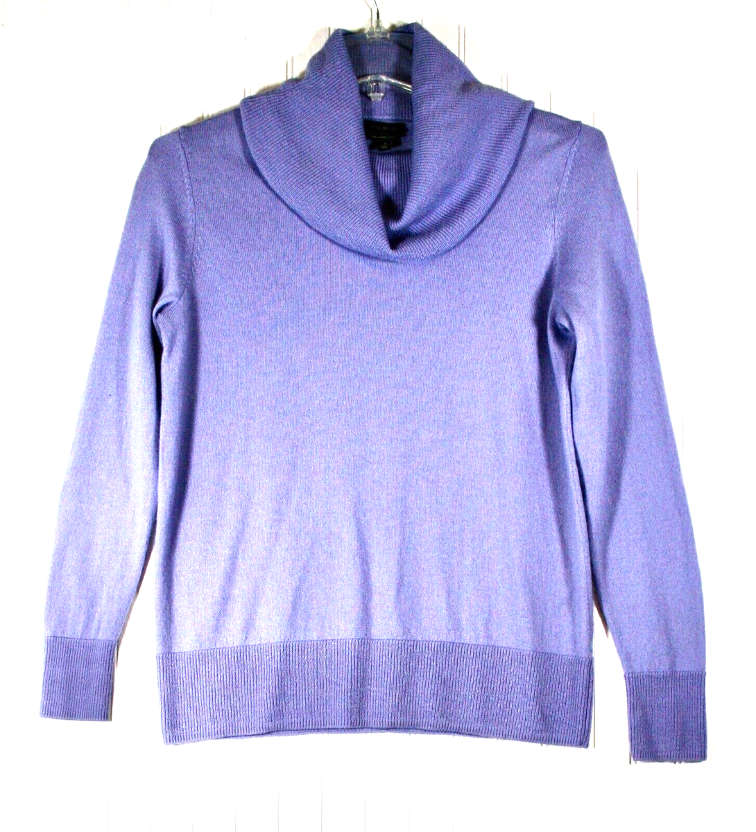 Talbots women's Small blue cowl neck sweater 100% Merino wool
