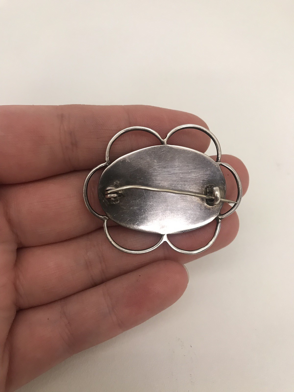 Photo 4 of Vintage Jewellery Silver And Stone Flower Brooch BR37