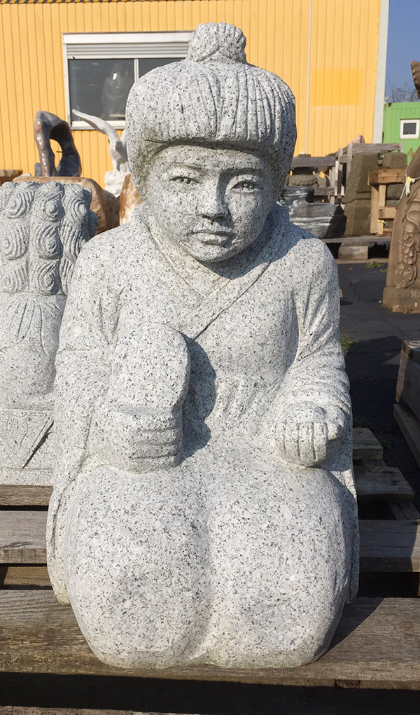 Geisha-Sitzfigur Aus Steinguss – Frostfeste Gartenfigur, Ca. 60 Cm Hoch, Wetterbeständig & Ohne Nachbehandlung