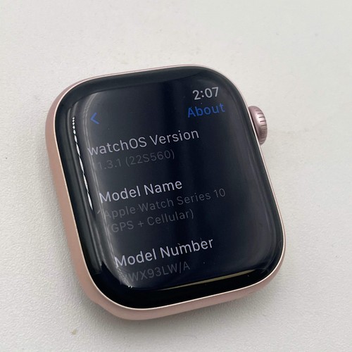 GPS Only Apple Watch Series 10 42MM Rose Gold Aluminum MWX93LL/A Face Only - Photo 7 sur 8
