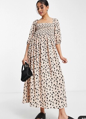 knee length dresses for ladies Blu Pepper Women's Shirred Bust Lace Up Back Midi Dress main image 1