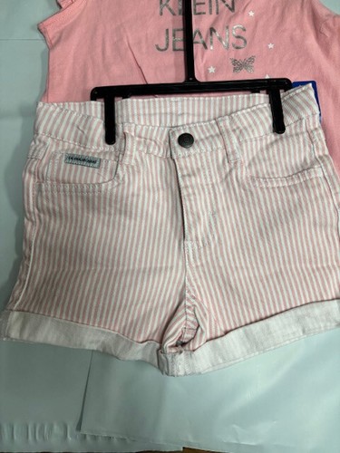 CALVIN KLEIN GIRLS 3 PC SHORTS/BLOUSE/DRESS SET (PINK/GRAY/WHITE 6X)NWT - Picture 2 of 3