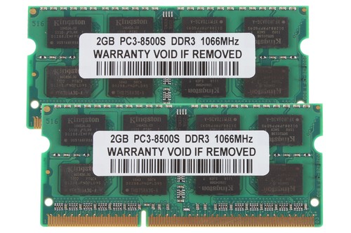 DDR3 RAM 4 GB 2x 2 GB PC3-8500S 1066mhz 204pin SODIMM Laptop Memory Low Density - Picture 1 of 7