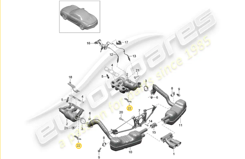 Porsche Boxster/Cayman 981 + GT4 + Spyder Left Right Exhaust Manifold 9811133130 - Picture 6 of 6