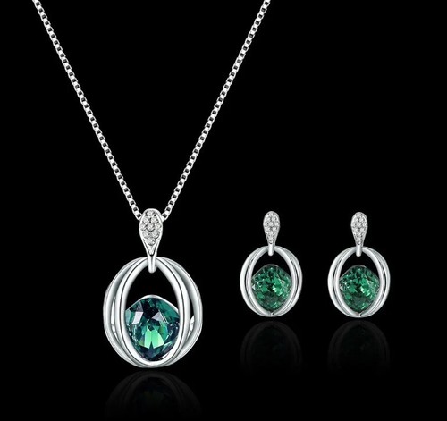 UK Women Jewellery Set Necklace and Drop Stud Earrings Ladies Wedding Gift UK - Picture 6 of 16