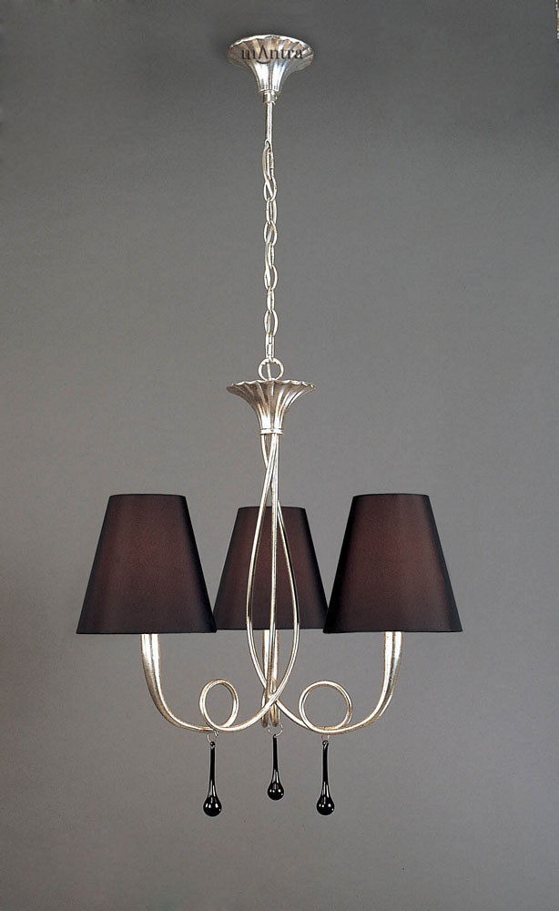 Mantra IL-M0532 Paola 3 Luce Ciondolo Nero Ombra Finitura argentoata Mantra IL-M0532 Paola 3 Luce Ciondolo Nero Ombra Finitura argentoata
