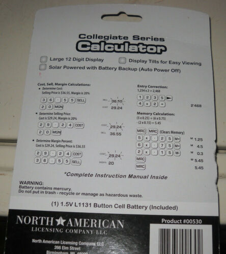 UNIVERSITY OF GEORGIA BULLDOGS COLLEGIATE SERIES DESKTOP CALCULATOR NIP - Picture 2 of 2