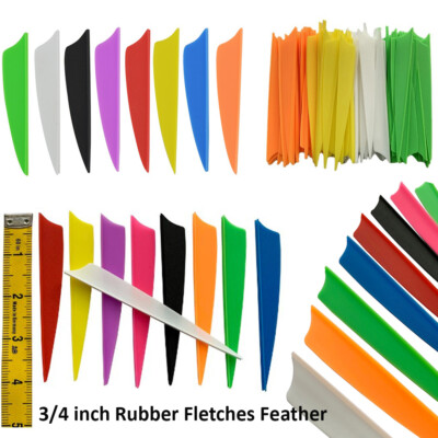50pcs 3'' 4'' Archery Arrow Vanes Rubber Fletches Shield Fletching Arrows Bow DIY