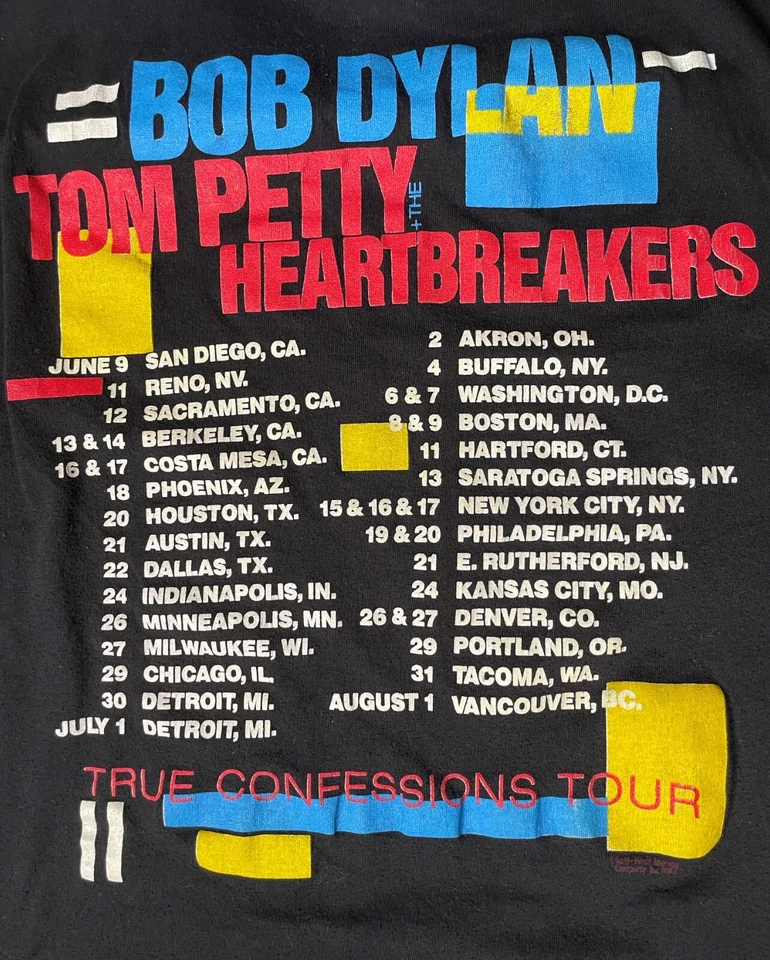 Camisa De Colección Bob Dylan '86 True Confession Tour L Peor Espectáculo Grateful Dead Ever Foto 4 de 4