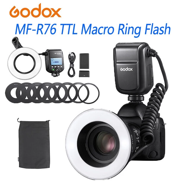 Godox MF-R76 TTL Macro Ring Flash Light 5000K Speedlight for Nikon Canon Sony - Image 2 of 4