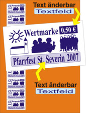 Wertmarken Pfarrfest   TEXT und PREISFELD- Ä...