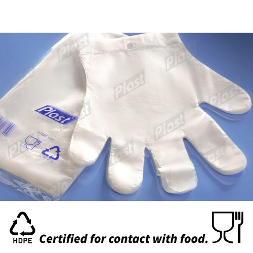 100 x Plastic Disposable GLOVES PREMIUM POLYTHENE Catering Hairdressers