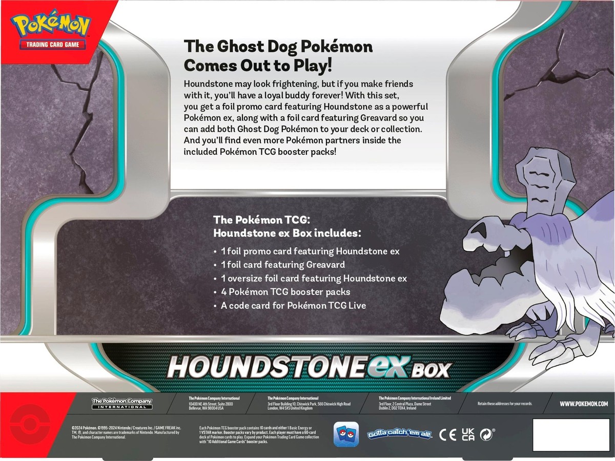 Pokemon TCG: Houndstone ex Collection Box - 4 Booster Packs