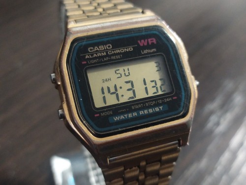 Wristwatch Vintage Casio A159WGEA-1VT Digital Unisex Stainless Steel Men’s - Picture 7 of 24