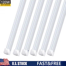 6 Pack 8FT 120W Led Tube Light 8 Foot Led Shop Light T8 Integrate 4 Row Fixture