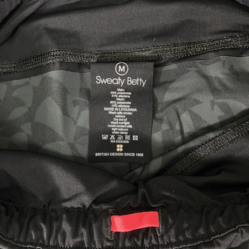 Sweaty Betty Zero Gravity Leggings Size M Black Gray Print Mesh Knee - Picture 6 of 9