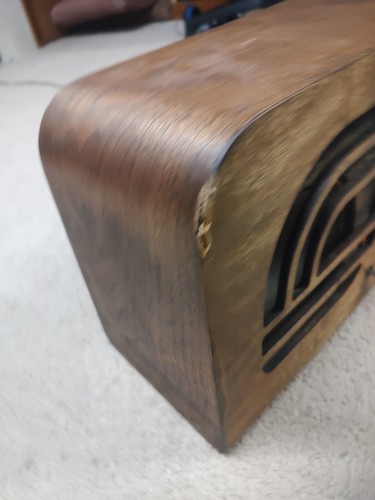Vintage DETROLA 154e Wood Tube Radio, Table Top, Scarce! Green Eye Art Deco - Picture 6 of 20
