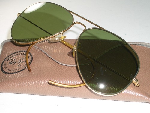 1980's 62mm VINTAGE B&L RAY BAN WRAP-AROUNDS RB3 TRU-GREEN UV AVIATOR SUNGLASSES - Picture 5 of 11