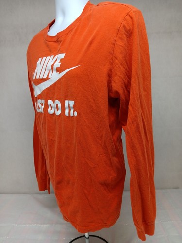 THE NIKE TEE JUST DO IT MENS LARGE ORANGE LONG SLEEVE WITH LARGE LOGO - FLAWS - Picture 7 of 15